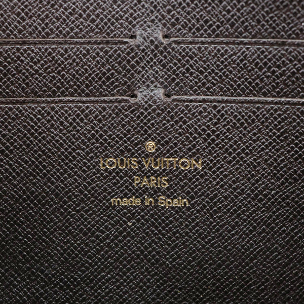 LOUIS VUITTON Monogram Mini Lin Canvas Zippy Wallet Brown