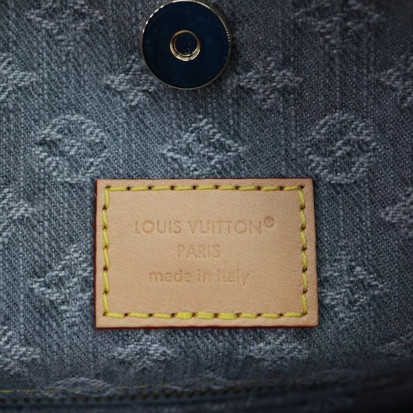 LOUIS VUITTON CarryAll MM Monogram Denim Shoulder Bag Washed Grey