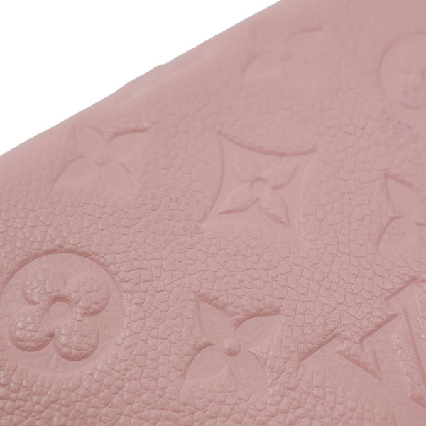 LOUIS VUITTON Monogram Empreinte Leather Zippy Wallet Rose Poudre Pink