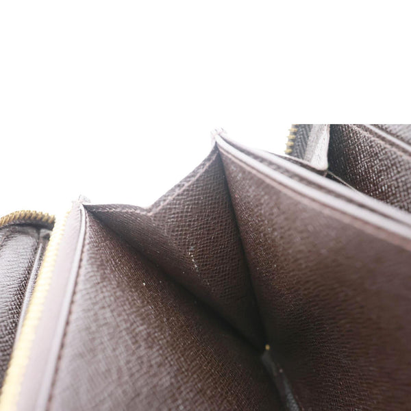 LOUIS VUITTON Monogram Mini Lin Canvas Zippy Wallet Brown