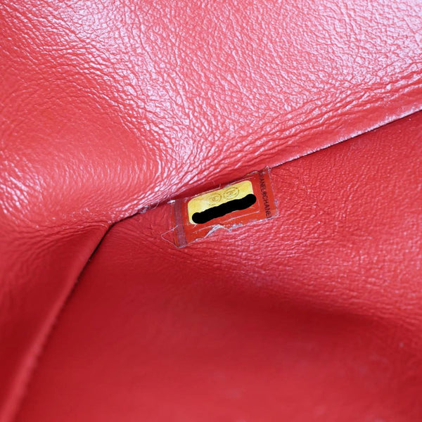 CHANEL Classic Jumbo Double Flap Quilted Caviar Leather Shoulder Bag Red