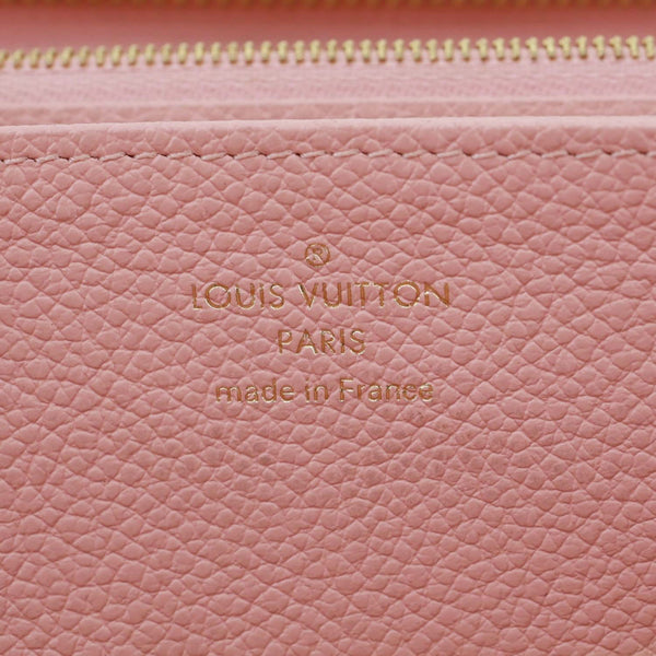 LOUIS VUITTON Monogram Empreinte Leather Zippy Wallet Rose Poudre Pink