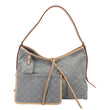 LOUIS VUITTON CarryAll MM Monogram Denim Shoulder Bag Washed Grey