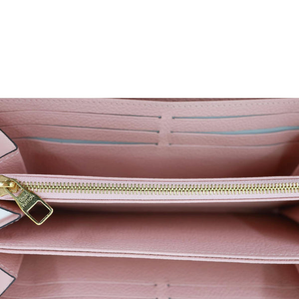 LOUIS VUITTON Monogram Empreinte Leather Zippy Wallet Rose Poudre Pink