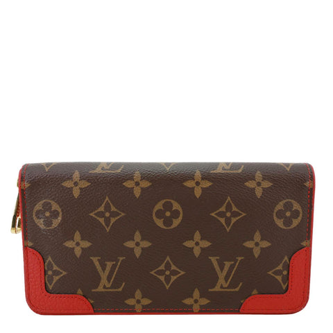 LOUIS VUITTON Retiro Monogram Canvas Zippy Wallet Cerise Red