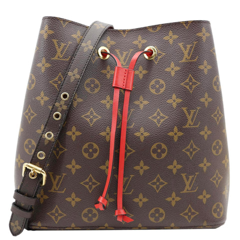 LOUIS VUITTON Neonoe MM Monogram Canvas Shoulder Bag Red