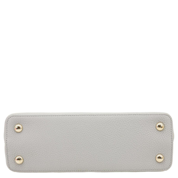 LOUIS VUITTON Capucines BB Taurillon Leather Crossbody Bag Gray