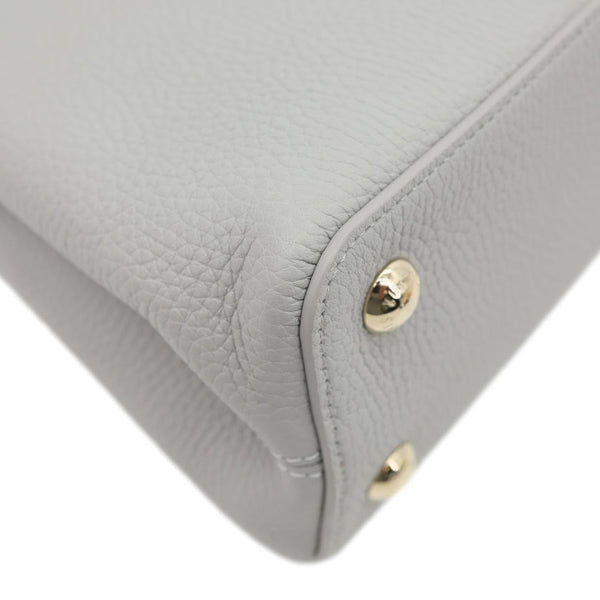 LOUIS VUITTON Capucines BB Taurillon Leather Crossbody Bag Gray