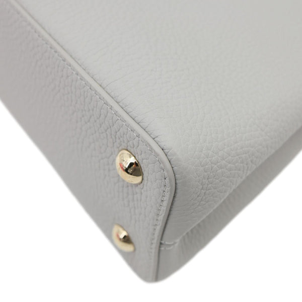 LOUIS VUITTON Capucines BB Taurillon Leather Crossbody Bag Gray