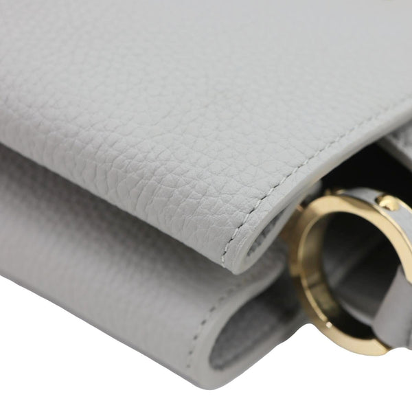 LOUIS VUITTON Capucines BB Taurillon Leather Crossbody Bag Gray