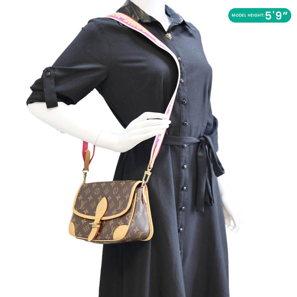 LOUIS VUITTON Diane Monogram Canvas Shoulder Bag Brown