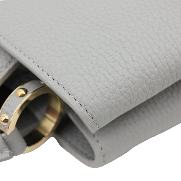 LOUIS VUITTON Capucines BB Taurillon Leather Crossbody Bag Gray