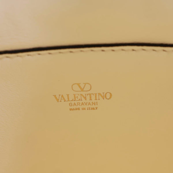 VALENTINO Garavani Vlogo Raffia Wicker Bucket Bag Beige