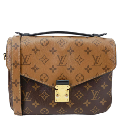 LOUIS VUITTON Metis Pochette Reverse Monogram Canvas Crossbody Bag Brown