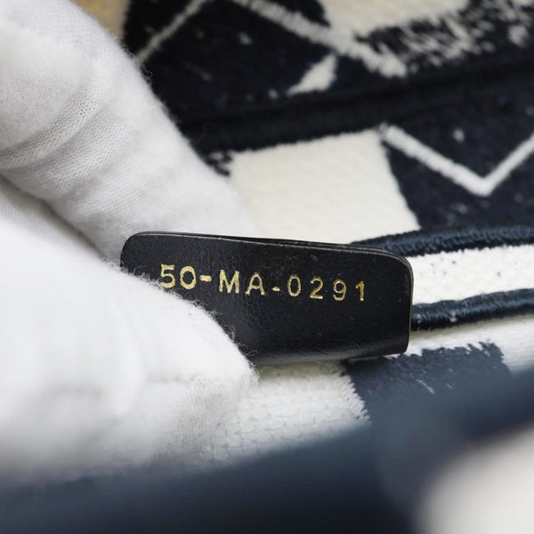 CHRISTIAN DIOR Saddle Embroidered Stars Canvas Hobo Bag White