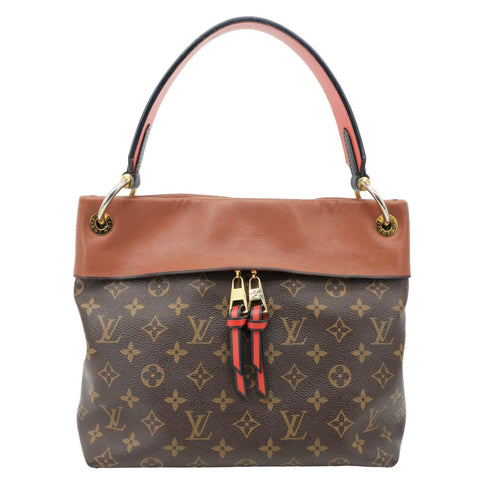 LOUIS VUITTON Tuileries Besace Monogram Canvas Hobo Bag Brown