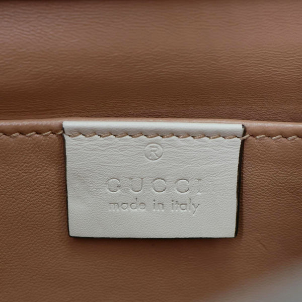 GUCCI Broadway Pearl Bee Mini Leather Shoulder Bag White 453778