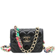 CHANEL Ribbon Flap Shiny Lambskin Quilted Leather Belt Bag Black