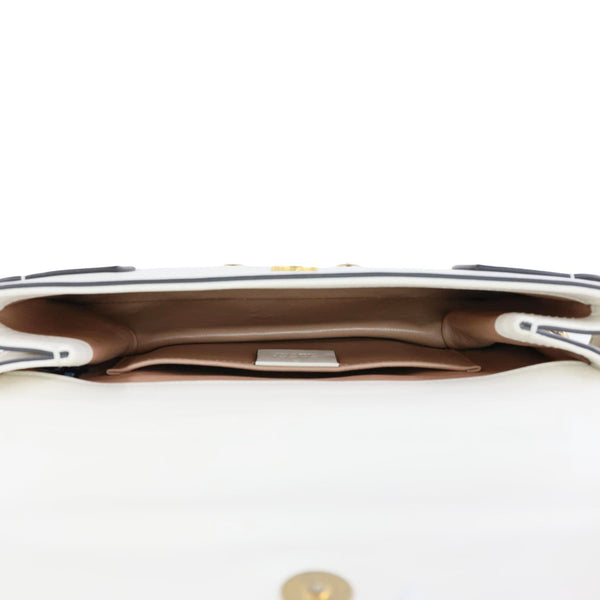 GUCCI Broadway Pearl Bee Mini Leather Shoulder Bag White 453778