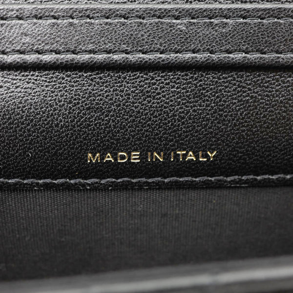 CHANEL Ribbon Flap Shiny Lambskin Quilted Leather Belt Bag Black