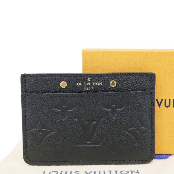 LOUIS VUITTON Monogram Empreinte Leather Card Holder Black