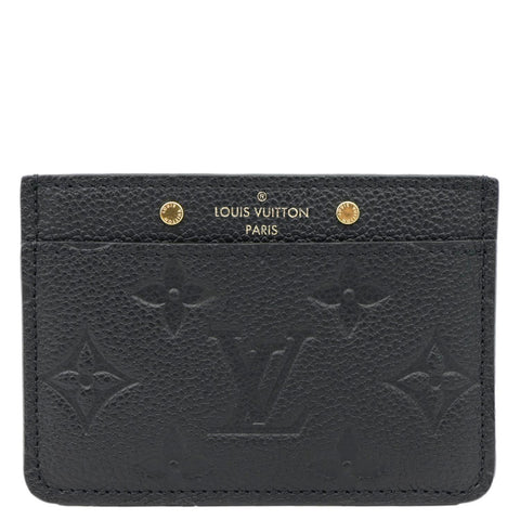LOUIS VUITTON Monogram Empreinte Leather Card Holder Black