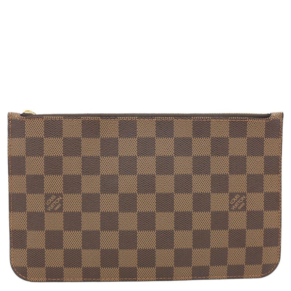 LOUIS VUITTON Neverfull Damier Ebene Wristlet Pouch Brown