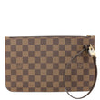 LOUIS VUITTON Neverfull Damier Ebene Wristlet Pouch Brown
