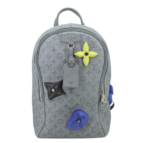 LOUIS VUITTON Climbing Ellipse Monogram Taurillon Leather Backpack Granite Gray