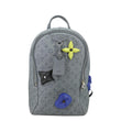 LOUIS VUITTON Climbing Ellipse Monogram Taurillon Leather Backpack Granite Gray