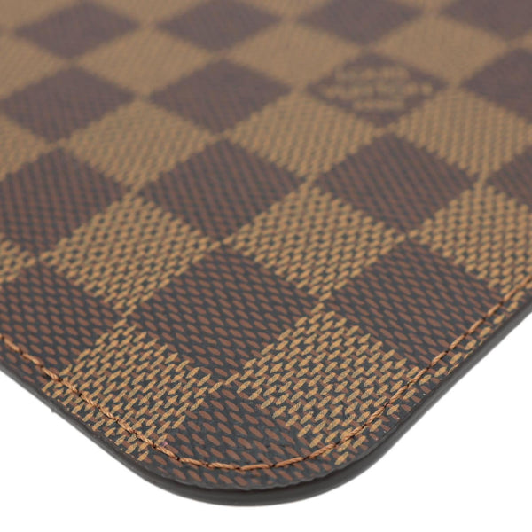 LOUIS VUITTON Neverfull Damier Ebene Wristlet Pouch Brown