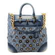 LOUIS VUITTON Corsaire Trunks Vintage Monogram Stripes Polka Dot Denim Shoulder Bag Blue