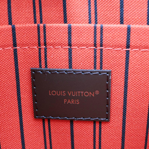 LOUIS VUITTON Neverfull Damier Ebene Wristlet Pouch Brown