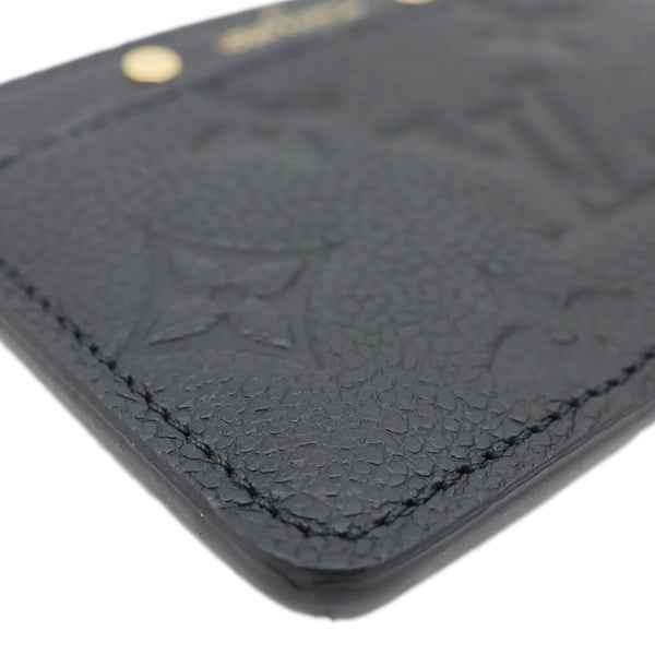 LOUIS VUITTON Monogram Empreinte Leather Card Holder Black