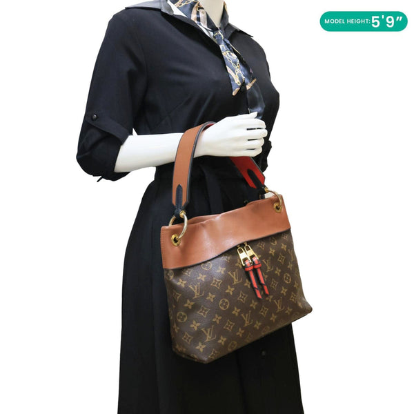 LOUIS VUITTON Tuileries Besace Monogram Canvas Hobo Bag Brown