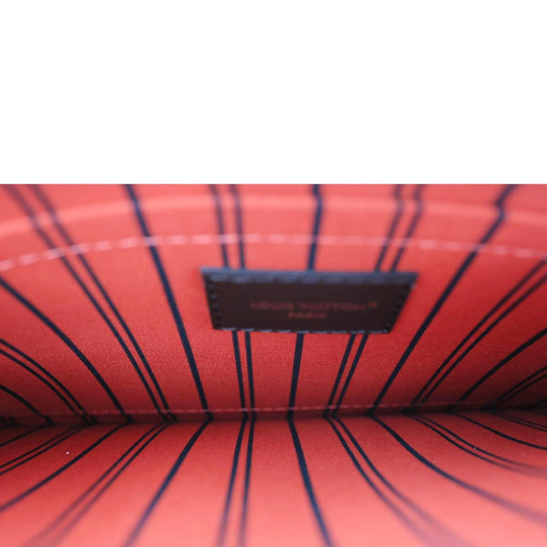 LOUIS VUITTON Neverfull Damier Ebene Wristlet Pouch Brown