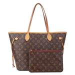 LOUIS VUITTON Neverfull MM Monogram Canvas Shoulder Bag Brown