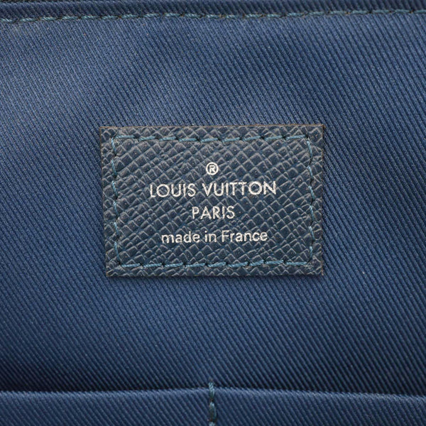 LOUIS VUITTON Porte Documents Slim Taiga Leather Briefcase Bag Ocean