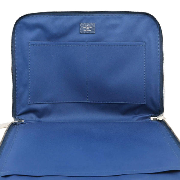 LOUIS VUITTON Porte Documents Slim Taiga Leather Briefcase Bag Ocean