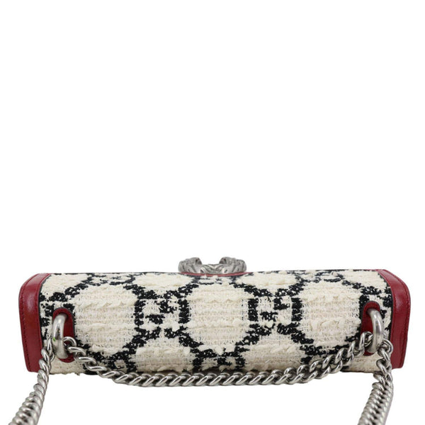 GUCCI Dionysus Small GG Tweed Shoulder Bag Cerise 400249