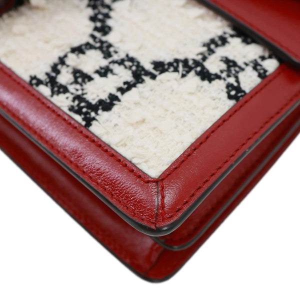 GUCCI Dionysus Small GG Tweed Shoulder Bag Cerise 400249