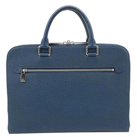 LOUIS VUITTON Porte Documents Slim Taiga Leather Briefcase Bag Ocean