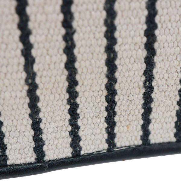 YVES SAINT LAURENT Striped Canvas Phone Holder Crossbody Bag White
