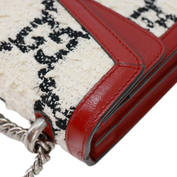 GUCCI Dionysus Small GG Tweed Shoulder Bag Cerise 400249
