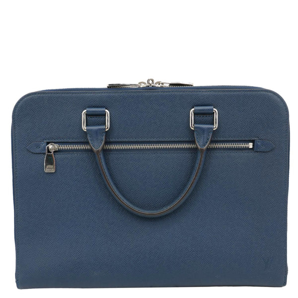 LOUIS VUITTON Porte Documents Slim Taiga Leather Briefcase Bag Ocean