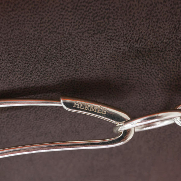 HERMES Chaine D'Ancre Punk Metal Necklace Silver