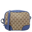 GUCCI Bree GG Canvas Leather Crossbody Bag Blue 449413