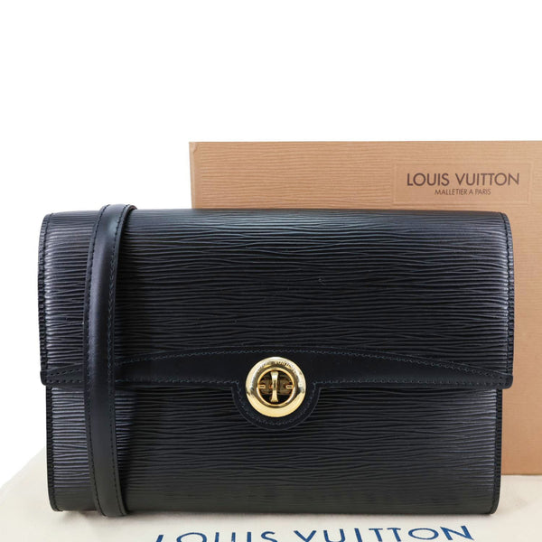 LOUIS VUITTON Arche Pochette Epi Leather Shoulder Bag Black