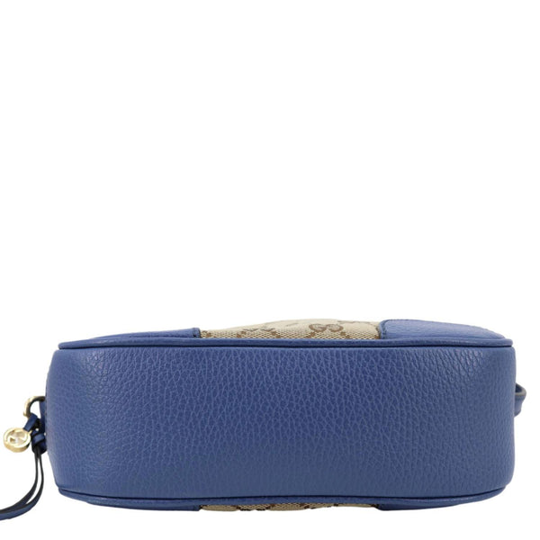 GUCCI Bree GG Canvas Leather Crossbody Bag Blue 449413
