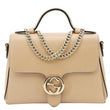 GUCCI Interlocking G Dollar Calfskin Leather Crossbody Bag Beige 510302